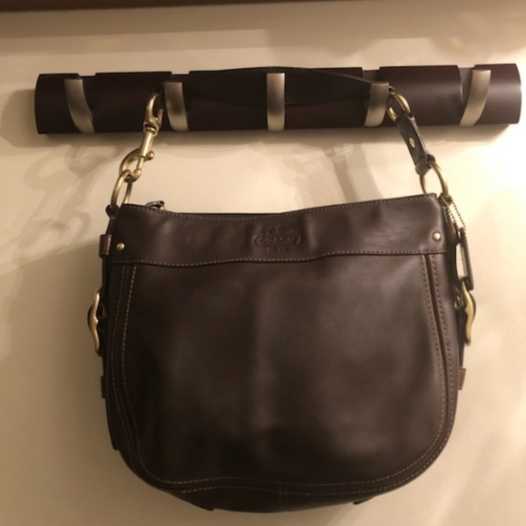Coach vintage hobo style in deep brown leather - Picture 3 of 9